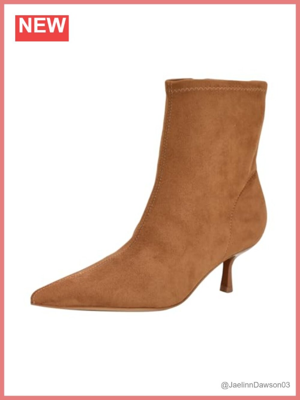 GUESS Yanka Faux Suede Ankle Bootie Pointed Toe Kitten Heel